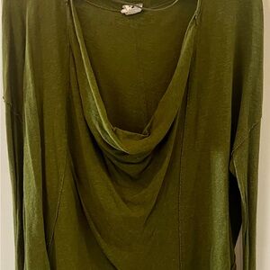 Free People Olive Green Draped Top
